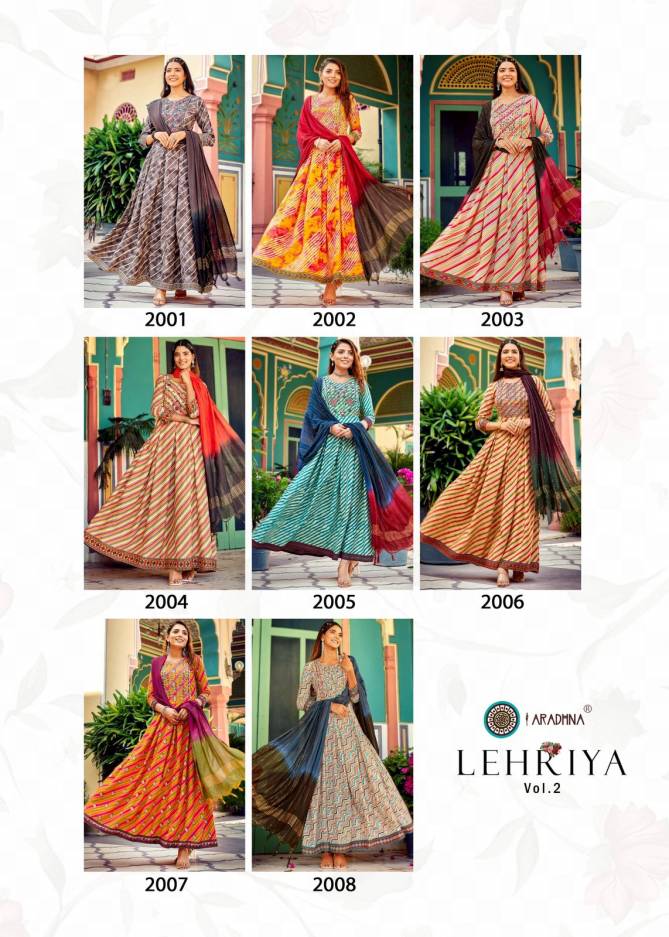 Aradhna Lehriya 2 Festive Wear Wholesale Anarkali Kurti With Dupatta Collection